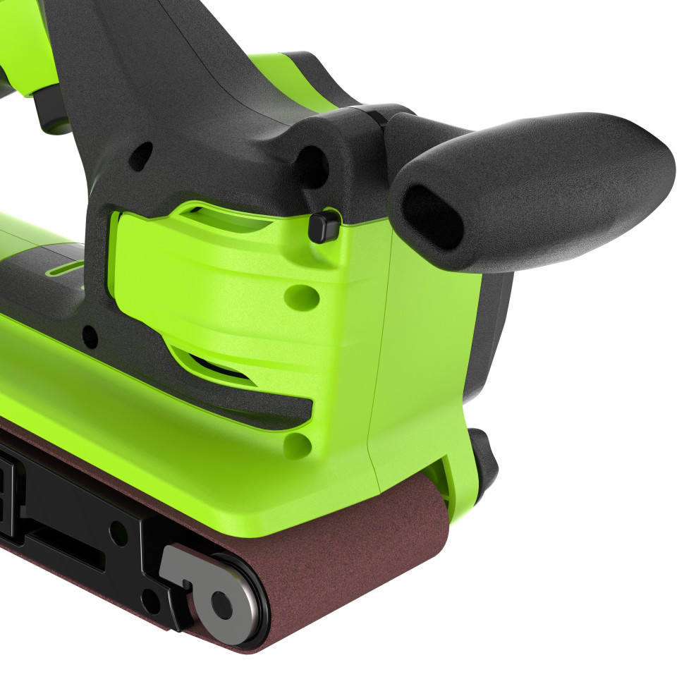 Ленточная шлифовальная машина акк. Greenworks G24BS, 24V, б/щет, 75х457мм, 259 м/мин,1х2Ач,ЗУ,коробка