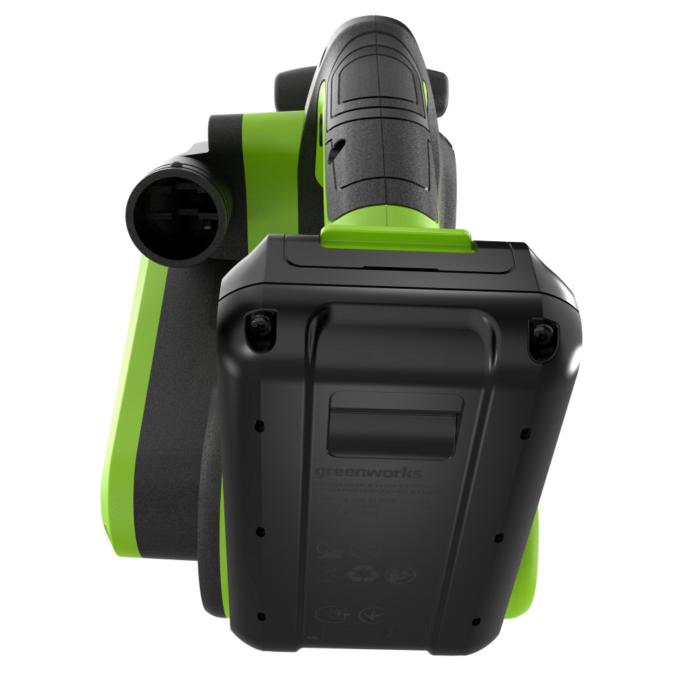 Ленточная шлифовальная машина акк. Greenworks G24BS, 24V, б/щет, 75х457мм, 259 м/мин,1х2Ач,ЗУ,коробка