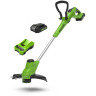 Аккумуляторный триммер Greenworks G24LT28K2, 24v, (2107107UB), 28 см, АКБ 4 А·ч и ЗУ