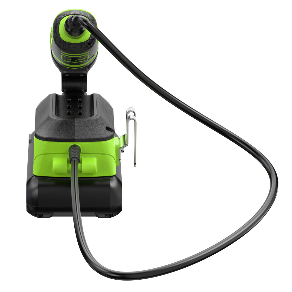 Гравер акк. Greenworks G24RT, 24V, б/щет, 6500–35000 об/мин, цанги 2,4/3,2мм, оснастка 52 шт,1х2Ач,ЗУ,сумка,коробка