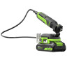 Гравер акк. Greenworks G24RT, 24V, б/щет, 6500–35000 об/мин, цанги 2,4/3,2мм, оснастка 52 шт,1х2Ач,ЗУ,сумка,коробка