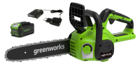Цепная пила Greenworks G40CS30IIk2, 40v, 30 см, в комплекте с АКБ 2 А·ч и ЗУ (аккумуляторная)