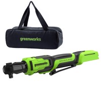 Гайковерт-трещотка акк. Greenworks GD24RW, 24V,б/щет,0-250об/мин, 1/2", 80Нм, 70 мм, без АКБ и ЗУ, сумка