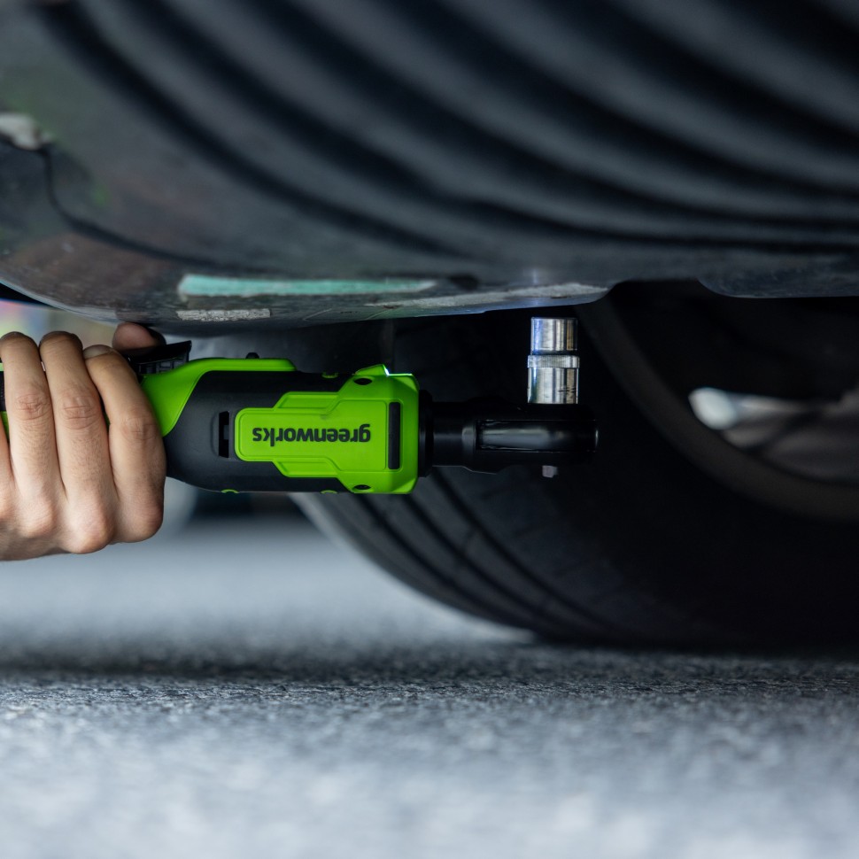 Гайковерт-трещотка акк. Greenworks GD24RW, 24V,б/щет,0-250об/мин, 1/2", 80Нм, 70 мм, без АКБ и ЗУ, сумка