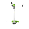 Аккумуляторный триммер Greenworks TB201Hk8, 82v, 46 см, ø 2.4/3 мм, 2 кВт (2,7 л.с.), в комплекте с АКБ 8 А·ч и ЗУ (насадки нож и кусторез)