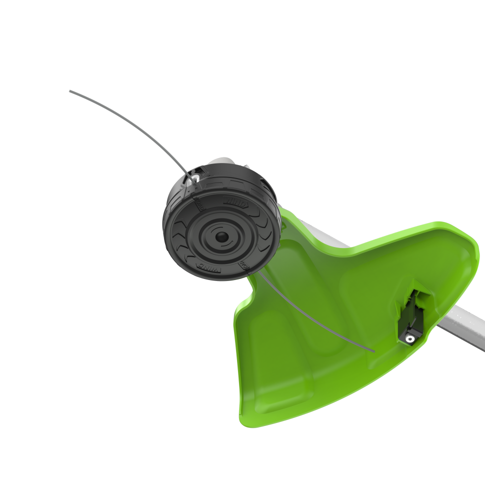 Аккумуляторный триммер Greenworks TB201Hk8, 82v, 46 см, ø 2.4/3 мм, 2 кВт (2,7 л.с.), в комплекте с АКБ 8 А·ч и ЗУ (насадки нож и кусторез)