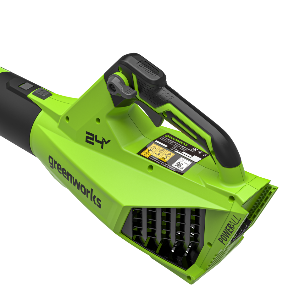 Аккумуляторная воздуходувка Greenworks G24BIIIk5, 24v, 145 км/ч, 544 м³/ч, в комплекте с АКБ 5 А·ч и ЗУ