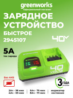 Универсальное зарядное устройство Greenworks G40UC5, 40v, сила тока 5А (быстрое)