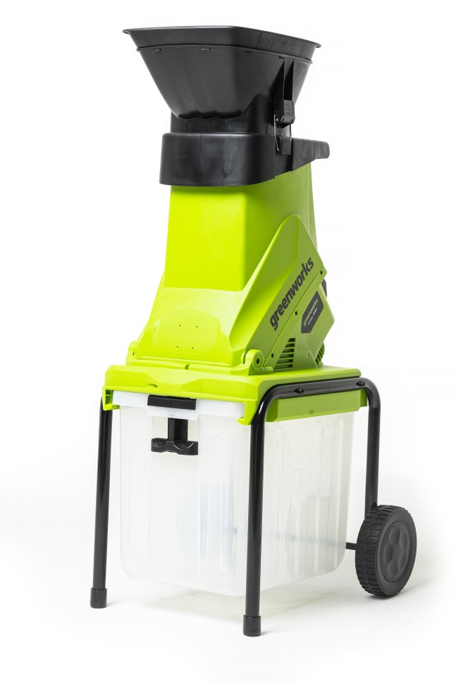 Садовый измельчитель Greenworks GACSB, 220v, 2.5 кВт с контейнером (сетевой)