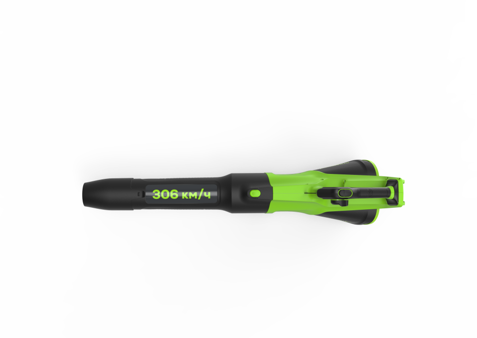 Воздуходув Greenworks GD40BG3k5, 40v, 306 км/ч, 1.26 кВт, в комплекте с АКБ 5 А·ч и ЗУ (аккумуляторный)