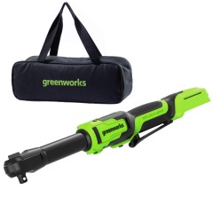 Гайковерт-трещотка Greenworks GD24RWX удлиненная, 24V, бесщеточная, 1/2&quot;, 80Нм, редуктор 170 мм, без АКБ и ЗУ с сумкой 