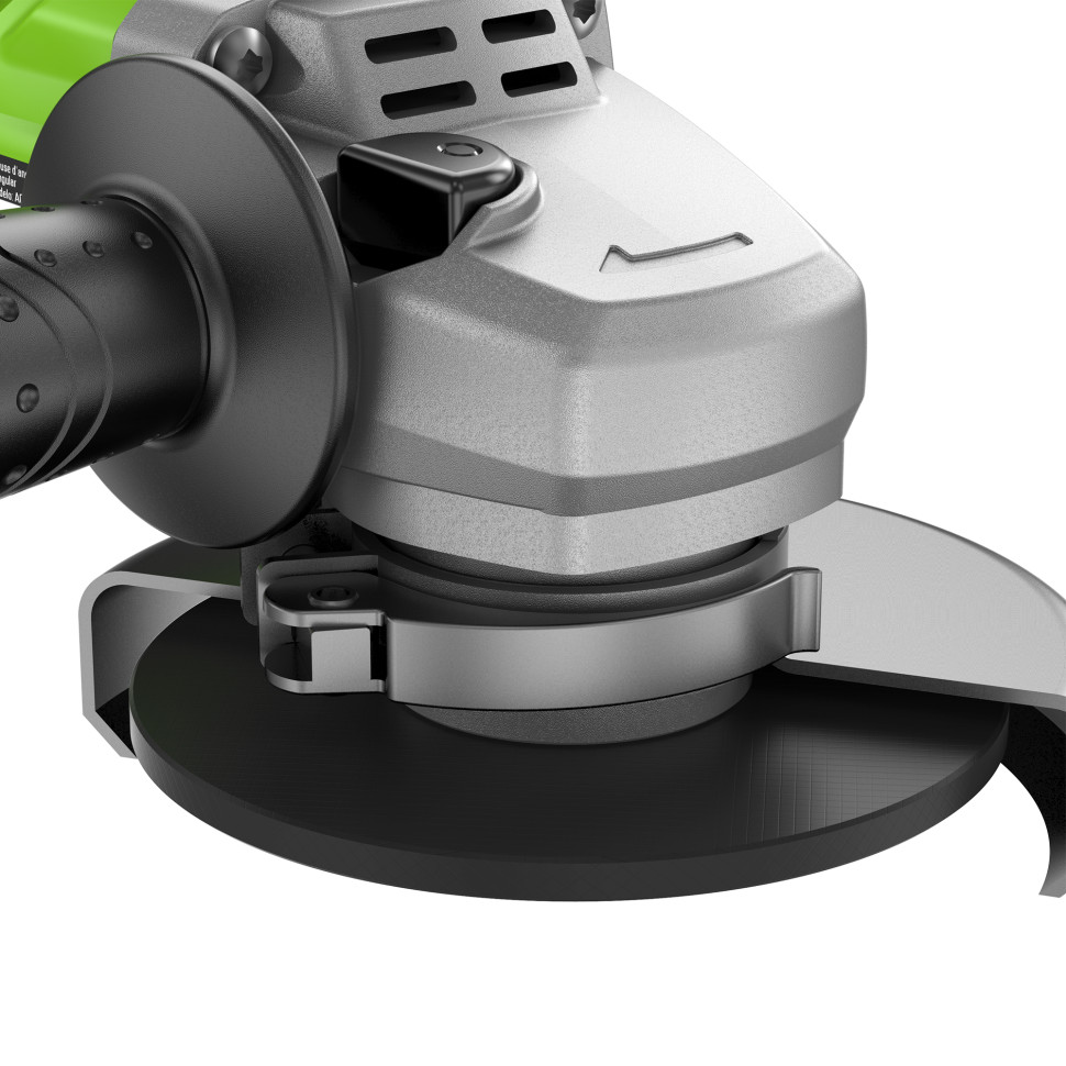 Угловая шлифовальная машина (болгарка) Greenworks GD24AGk2, 24v, 125 мм, в комплекте АКБ 2 А·ч и ЗУ (аккумуляторная)