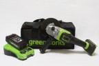 Угловая шлифовальная машина (болгарка) Greenworks GD24AGk2, 24v, 125 мм, в комплекте АКБ 2 А·ч и ЗУ (аккумуляторная)