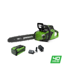 Цепная пила Greenworks GD40CS18k8, 40V, 40 см, 1,8 КВт, с 1хАКБ 8Ач и ЗУ (аккумуляторная)