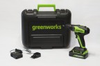 Дрель-шуруповерт Greenworks GD24DD35k2, 24v, 35 Нм, в комплекте АКБ 2 А·ч и ЗУ (аккумуляторная, кейс)