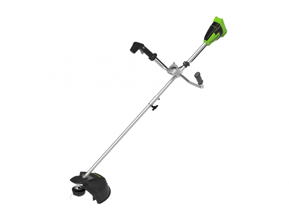 Триммер Greenworks GD40BCB, 40V, 40 см, бесщеточный, с 1хАКБ 8Ач и ЗУ (аккумуляторный, нож) 