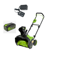 Аккумуляторный снегоуборщик Greenworks G40ST40k4, 40v, 40 см, 1.4 кВт (1,9 л.с), в комплекте с АКБ 4 А·ч и ЗУ