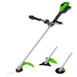 Триммер Greenworks TB201H, 82v, 46 см, 2 кВт, без АКБ и ЗУ (аккумуляторный, насадки нож и кусторез)