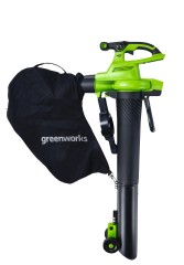 Садовый пылесос и воздуходув Greenworks GD40BVIIk8, 40v, в комплекте с АКБ 8 А·ч и ЗУ (аккумуляторный, 2в1)