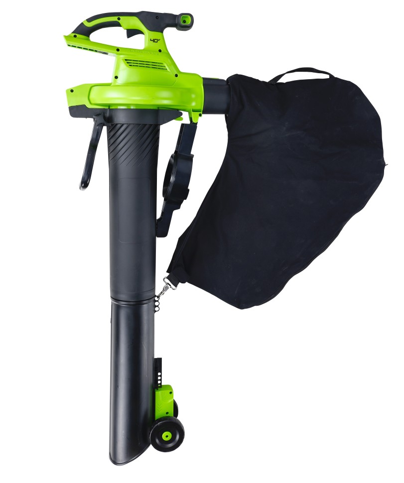 Садовый пылесос и воздуходув Greenworks GD40BVIIk8, 40v, в комплекте с АКБ 8 А·ч и ЗУ (аккумуляторный, 2в1)