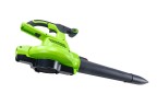 Садовый пылесос и воздуходув Greenworks GD40BVIIk8, 40v, в комплекте с АКБ 8 А·ч и ЗУ (аккумуляторный, 2в1)