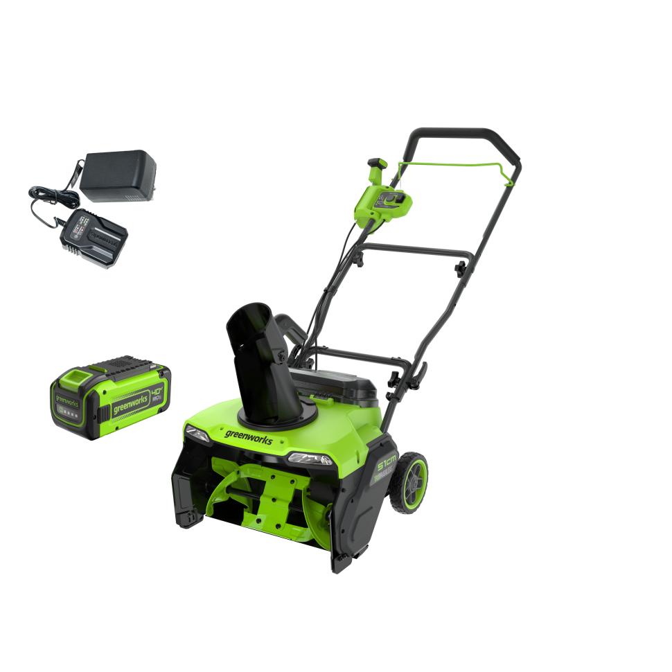 Аккумуляторный снегоуборщик Greenworks GD40STX2k8, 40v, 51 см, 1.8 кВт (2,45 л.с.), в комплекте АКБ 8 А·ч и ЗУ 2А