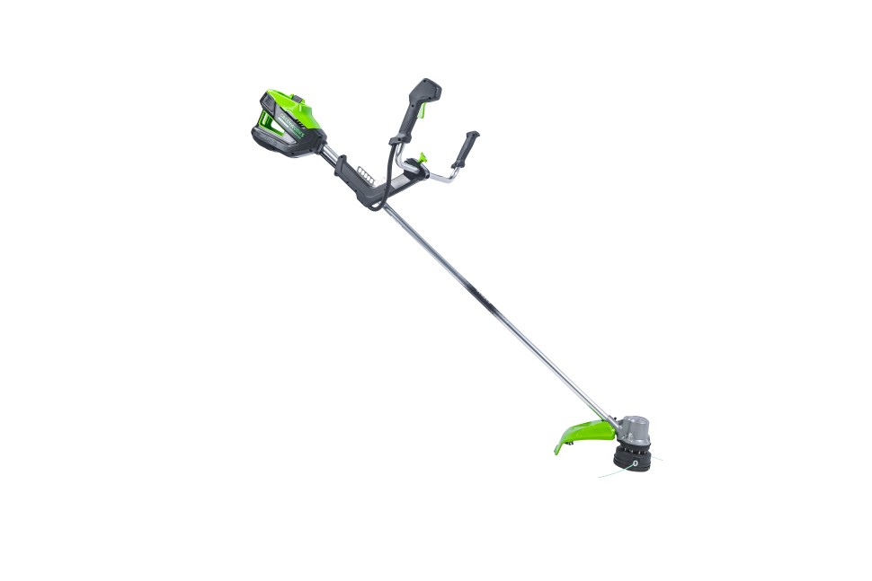 Триммер Greenworks GD82BCBk5 Gen 2, 82v, 45 см, в комплекте с АКБ 5 А·ч и ЗУ (аккумуляторный, нож)