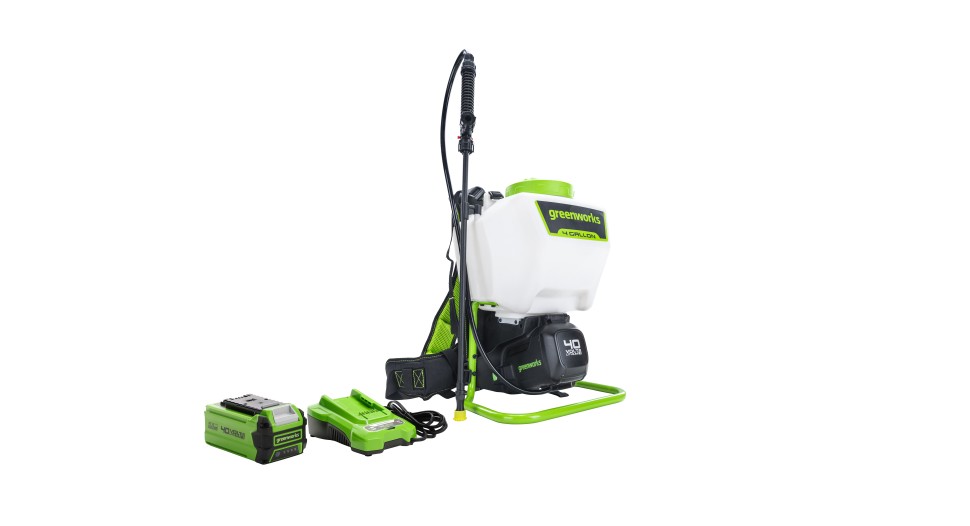 Садовый опрыскиватель Greenworks G40BPSk2, 40v, в комплекте с АКБ 2 А·ч и ЗУ (аккумуляторный)