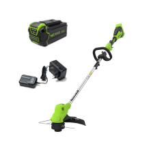 Триммер Greenworks GD40LTk5, 40v, 38 см, в комплекте с АКБ 5 А·ч и ЗУ (аккумуляторный)