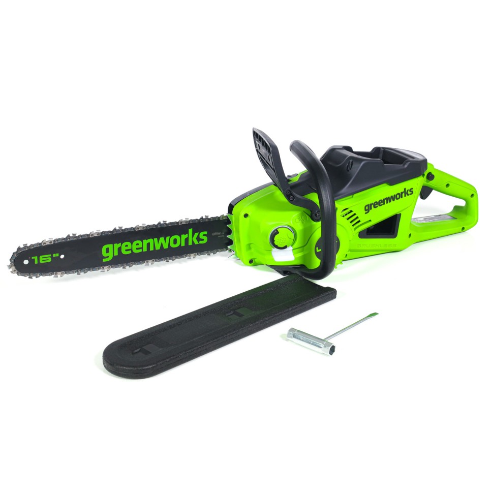 Цепная пила Greenworks GD40CS20Xk8, 40v, 40 см, в комплекте с АКБ 8 А·ч и ЗУ (аккумуляторная)