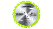 Диск пильный по дереву для циркулярной пилы Greenworks, Арт. 2955707, 165x1.6x20 мм, 24T