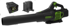 Аккумуляторный воздуходув Greenworks GD60ABk8, 60v, 260 км/ч, 1050 м³/ч, в комплекте с АКБ 8 А·ч и ЗУ
