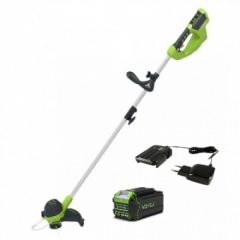 Триммер Greenworks G40LT30k2, 40v, 30 см, в комплекте с АКБ 2 А·ч и ЗУ (аккумуляторный)