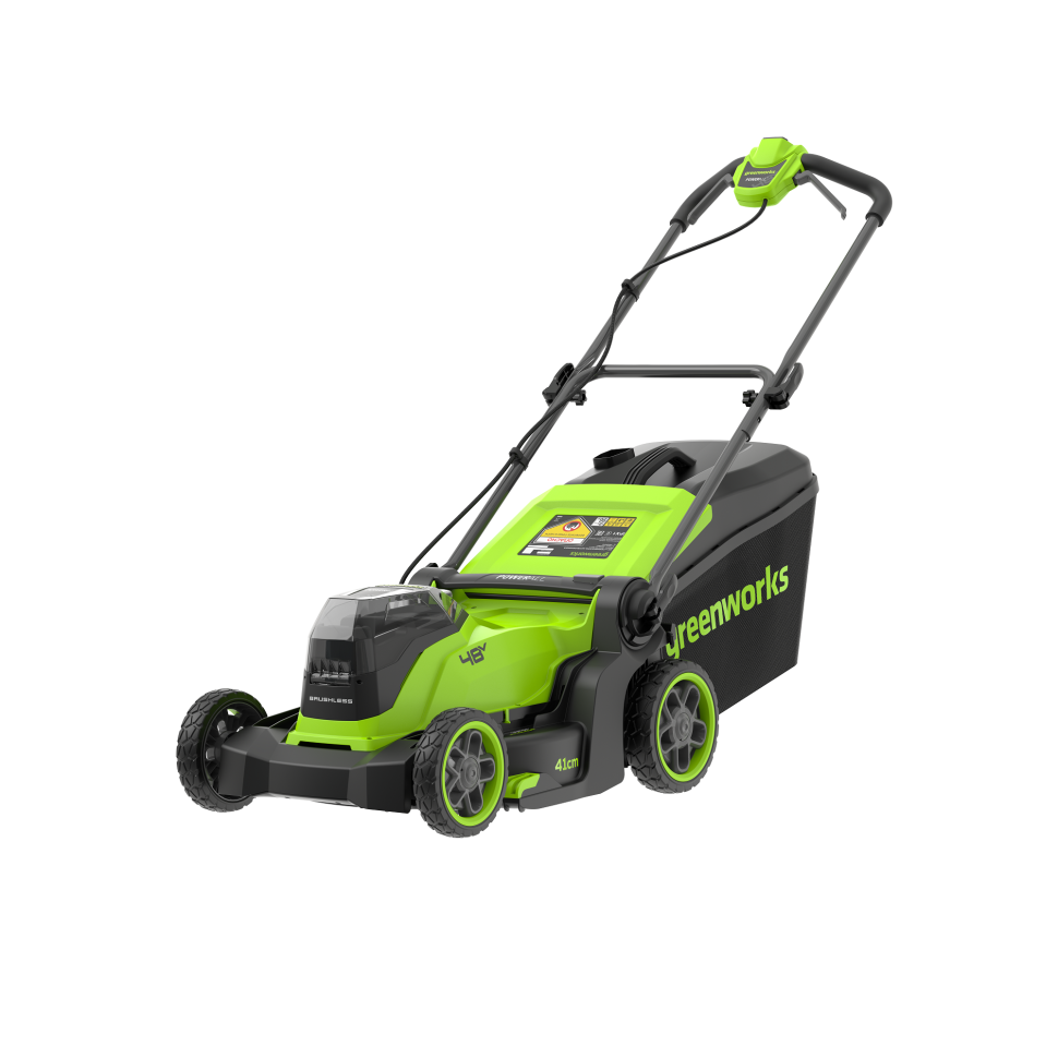 Газонокосилка аккумуляторная Greenworks GD24X2LM411 ,  2х24V, 41 см, бесщеточная, c 2хАКБ 4Ач и двойное ЗУ 