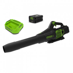 Аккумуляторный воздуходув Greenworks GD60ABk5, 60v, 260 км/ч, 1050 м³/ч, в комплекте с АКБ 5 А·ч и ЗУ