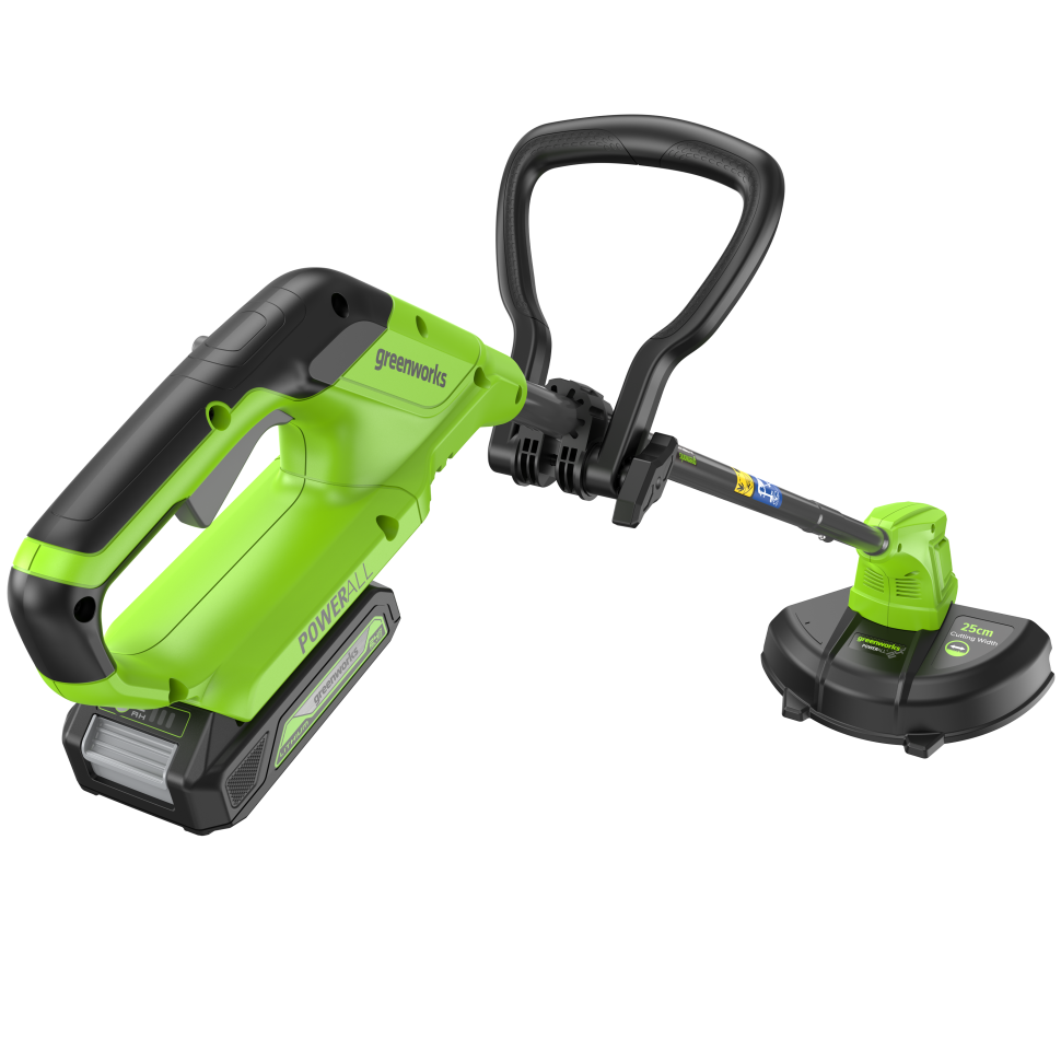 Триммер аккумуляторный Greenworks G24LT251, 24 V, 25 см, с 1хАКБ 2Ач и ЗУ