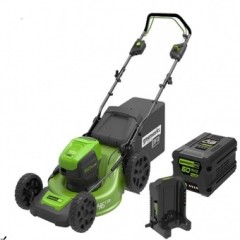 Газонокосилка Greenworks GD60LM46HPk5, 60v, 46 см, в комплекте с АКБ 5 А·ч и ЗУ (аккумуляторная)