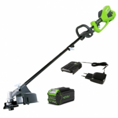 Триммер Greenworks GD40BCk5, 40v, 40 см, в комплекте АКБ 5 А·ч и ЗУ (аккумуляторный, нож)