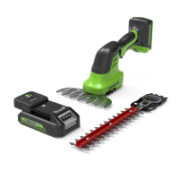 Аккумуляторные садовые ножницы-кусторез Greenworks G24SHTk5, 24v, 12 см (ножницы), 20 см (лезвие), в комплекте с АКБ 5 А·ч и ЗУ