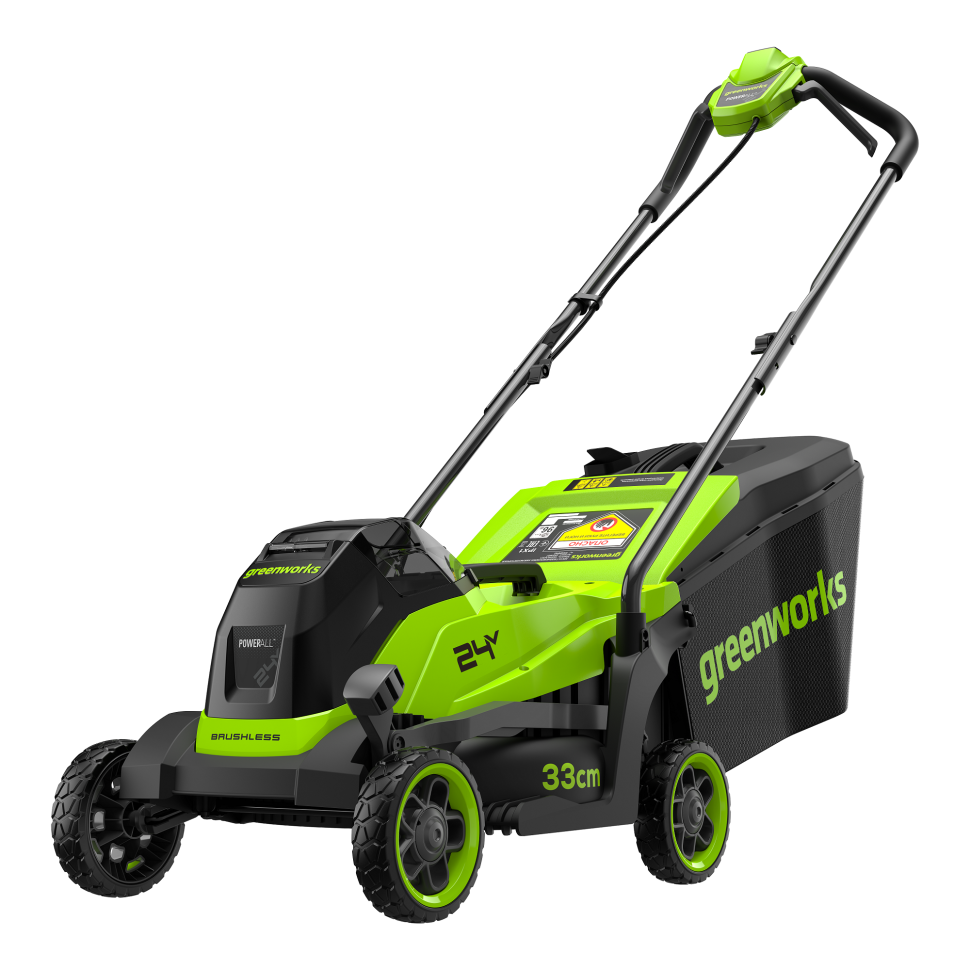 Газонокосилка аккумуляторная Greenworks GD24LM331,  24V, 33 см, бесщеточная, c 1хАКБ 2Ач 