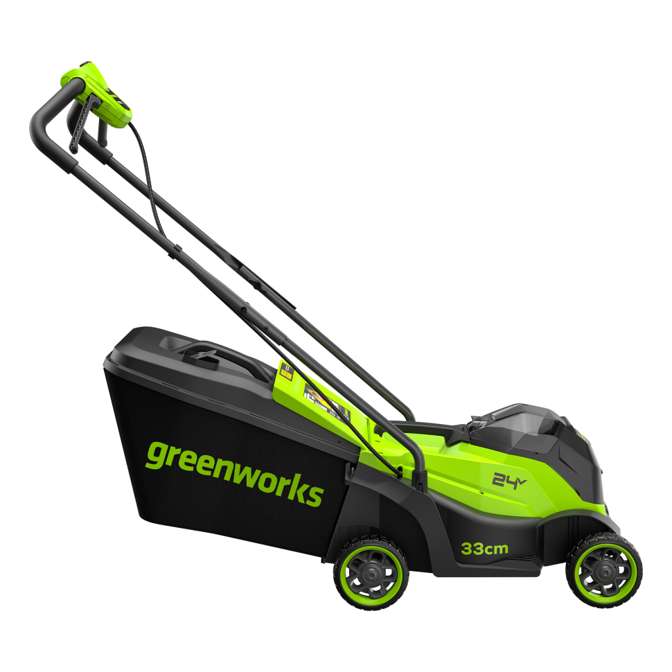 Газонокосилка аккумуляторная Greenworks GD24LM331,  24V, 33 см, бесщеточная, c 1хАКБ 2Ач 