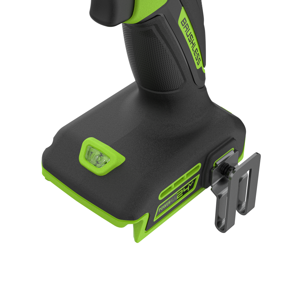 Дрель-шуруповерт ударная акк. Greenworks HD560, 24V, б/щет, 0-500 / 0-2000 об/мин, 30/60 Нм, 13мм, Anti-kickback, без АКБ и ЗУ