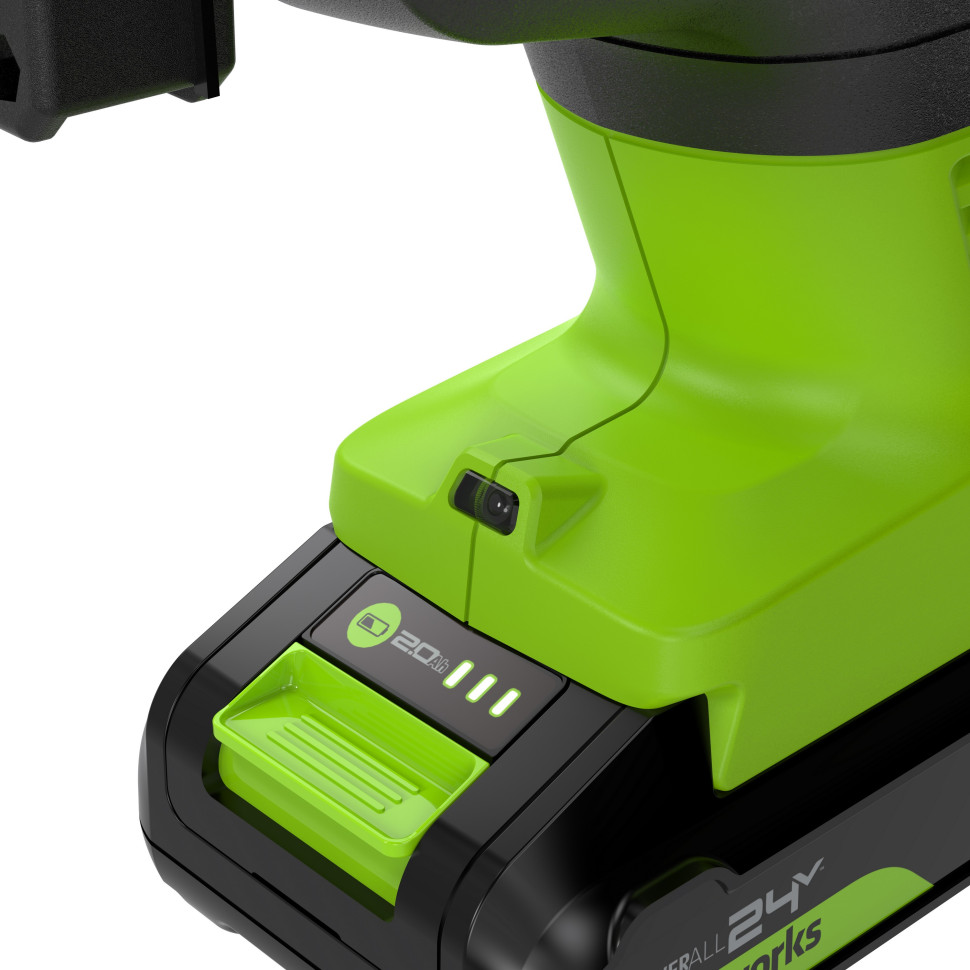Перфоратор акк. Greenworks RH324, 24V, б/щет, SDS+, 2 Дж, 4500 уд/мин, 24 мм,1х2Ач,ЗУ