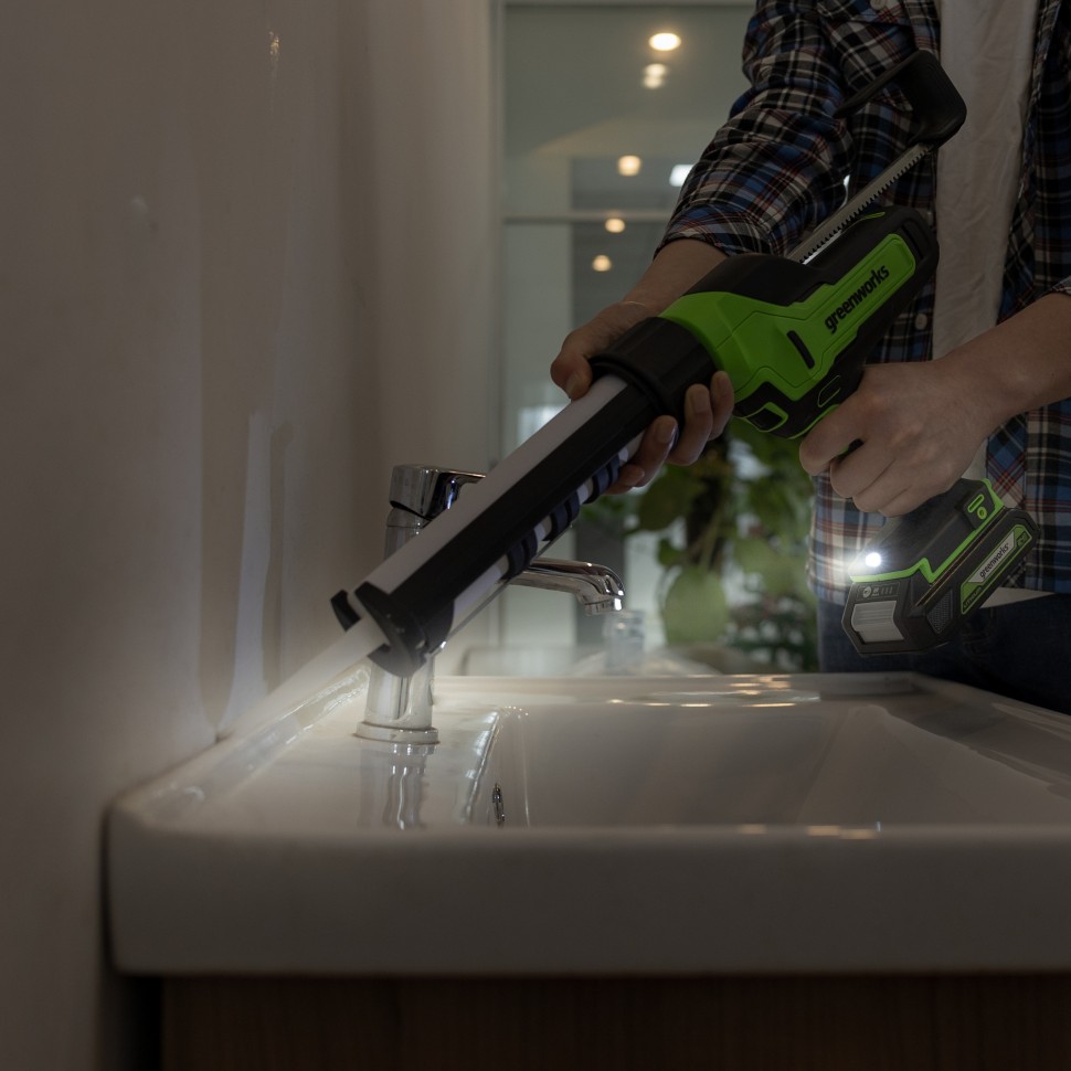 Пистолет для герметиков Greenworks G24CAU, 24v, без АКБ и ЗУ (аккумуляторный)