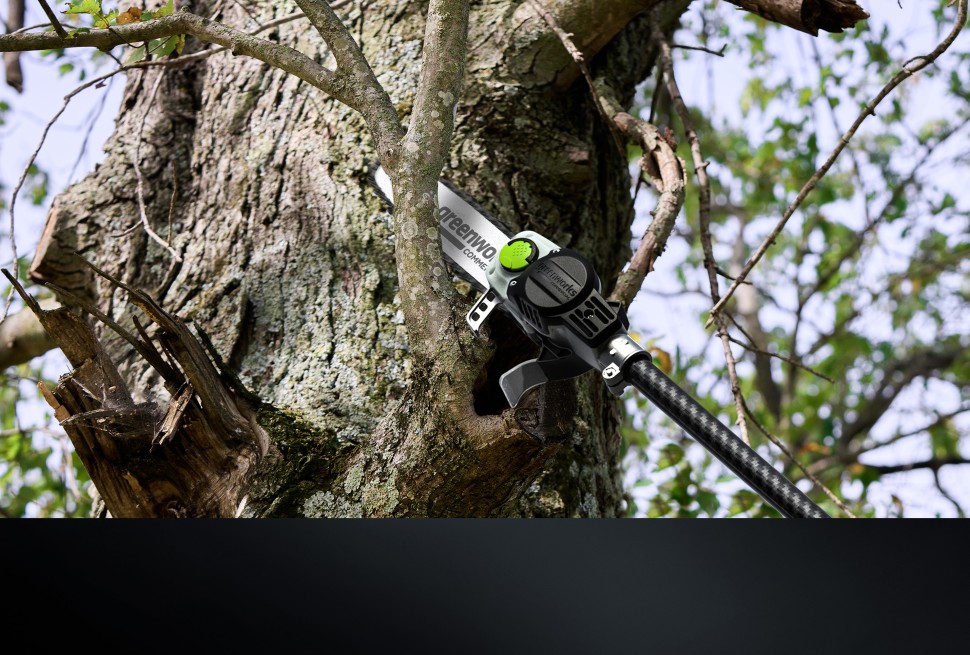 Высоторез/Сучкорез аккумуляторный телескопический Greenworks PS102T, 25 см, бесщеточный, без АКБ и ЗУ 