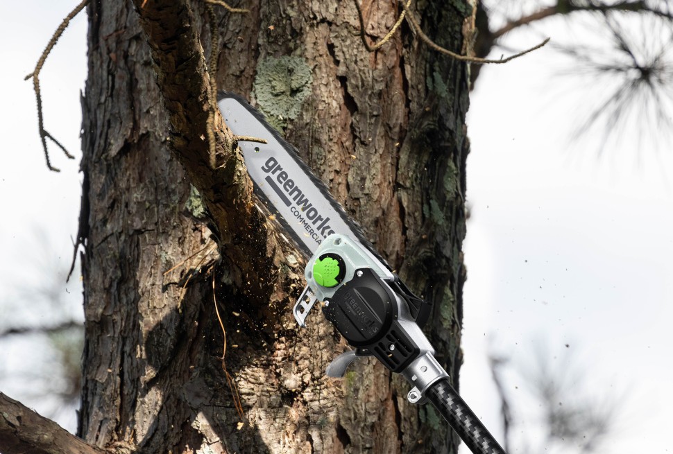 Высоторез/Сучкорез аккумуляторный телескопический Greenworks PS102T, 25 см, бесщеточный, без АКБ и ЗУ 
