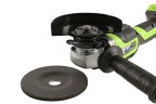 Угловая шлифовальная машина (болгарка) Greenworks GD24AG, 24v, 125 мм, без АКБ и ЗУ (аккумуляторная)