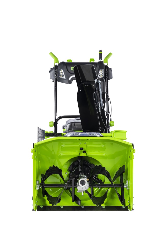 Снегоуборщик Greenworks GD82ST56k8, 82v, 61 см, в комплекте 3 шт. АКБ 8 А·ч и двойное ЗУ (самоходный ,аккумуляторный)