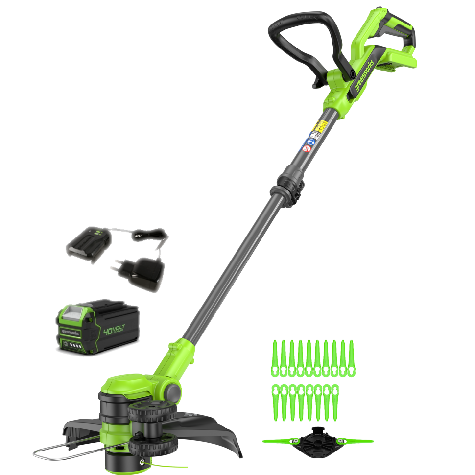 Триммер аккумуляторный Greenworks G40LT331, 40V, 33 см, с 1хАКБ 2Ач и ЗУ 