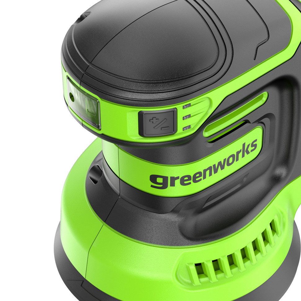 Аккумуляторная эксцентриковая шлифмашина Greenworks OS325, 24v, Ø 125 мм, Амп.: 2.4 мм, без АКБ и ЗУ